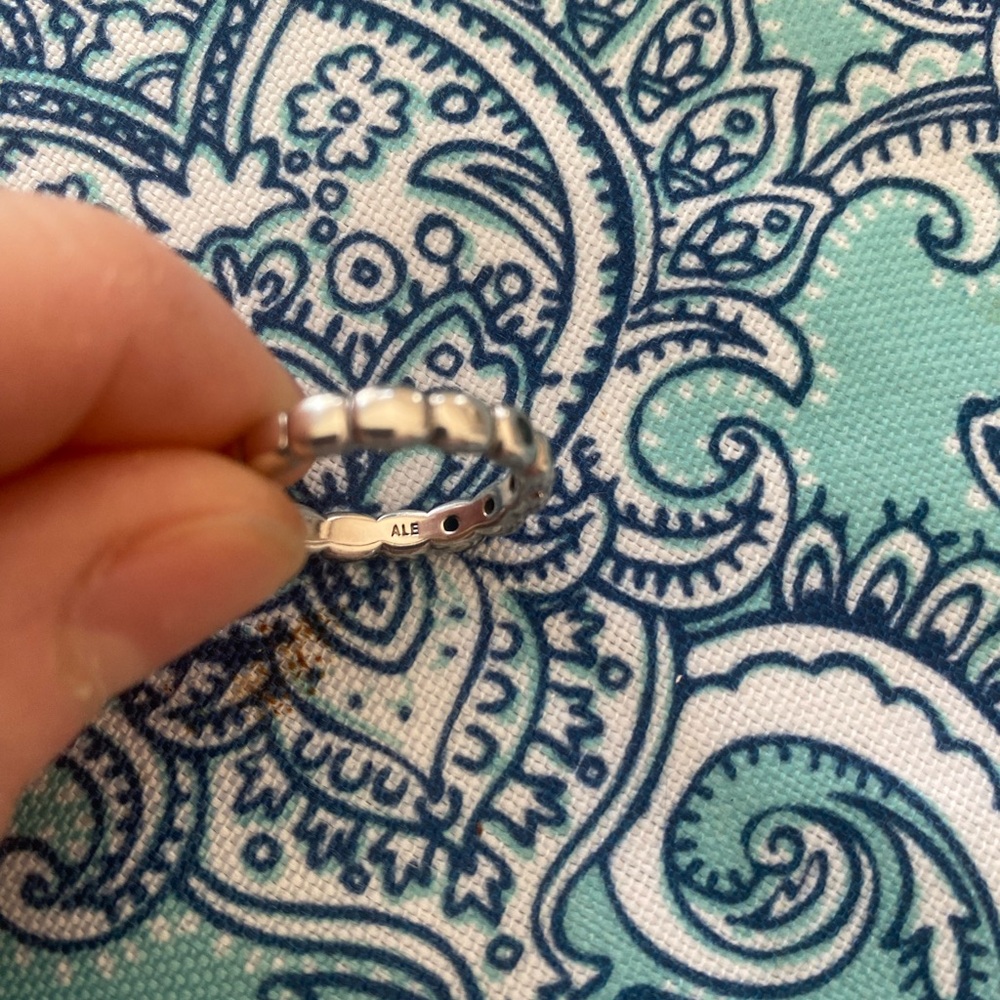 Pandora Black Bubble Stackable Ring Sterling Silv… - image 6